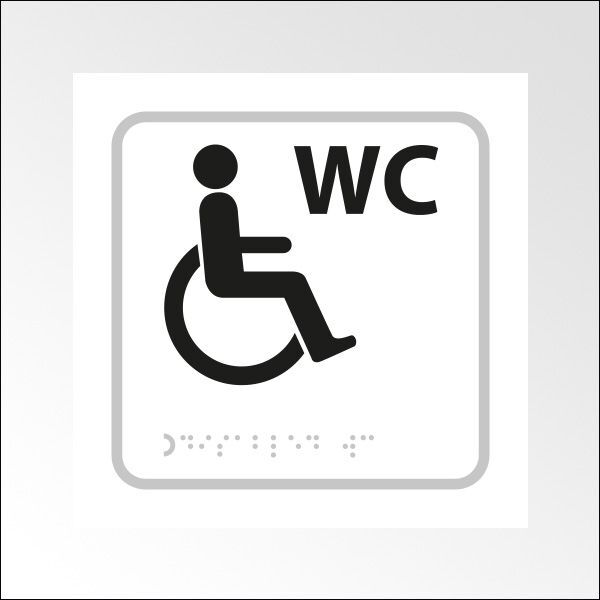Panneau WC en relief et braille Picto PMR