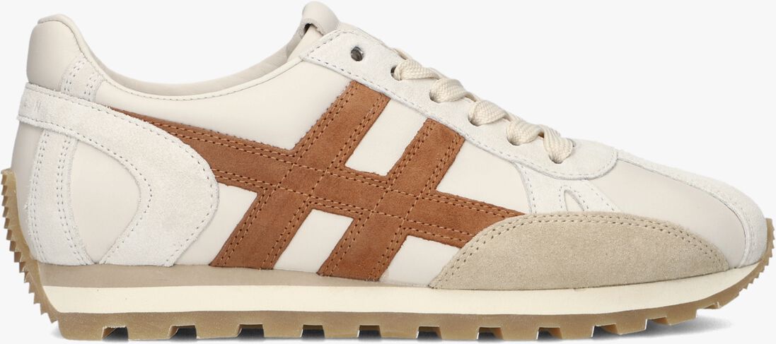 beige hogan lage sneakers h671 allacciato