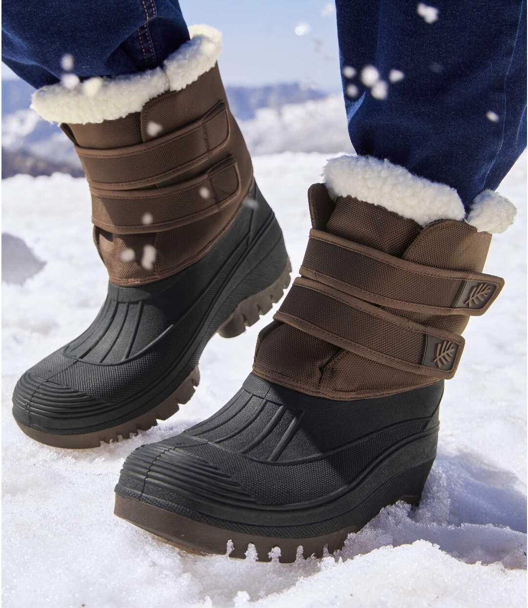 Boots Neige Scratchées Doublées Sherpa