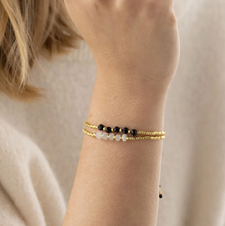 A Beautiful Story Essential Black Onyx Bracelet GC Gold