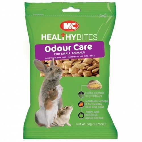 Petisco com sabor natural para controlar o odor em pequenos animais.