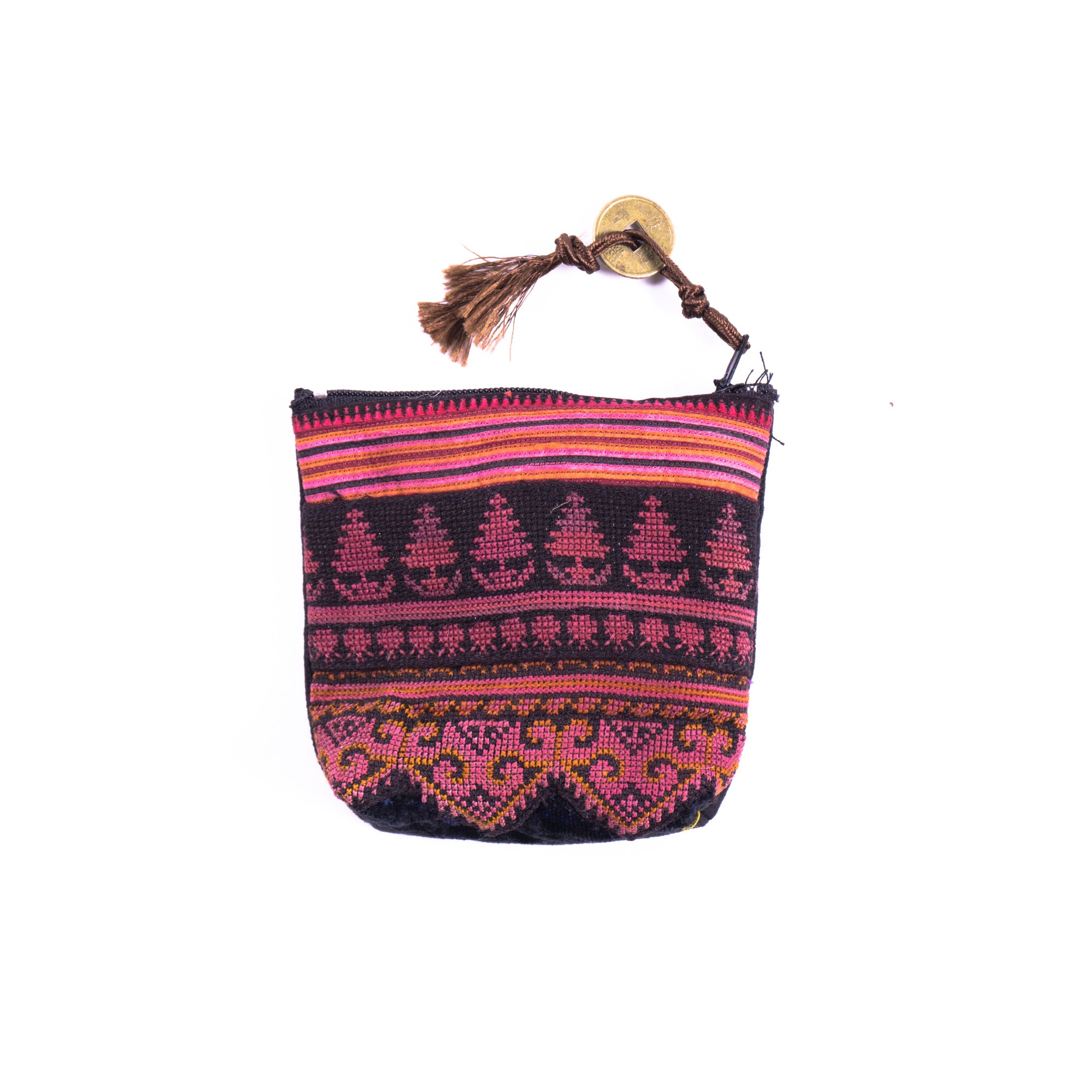 Geldbörse mit traditionellen Stickereien, purpur, multicolor, H 11 cm, B 10 cm günstig bestellen