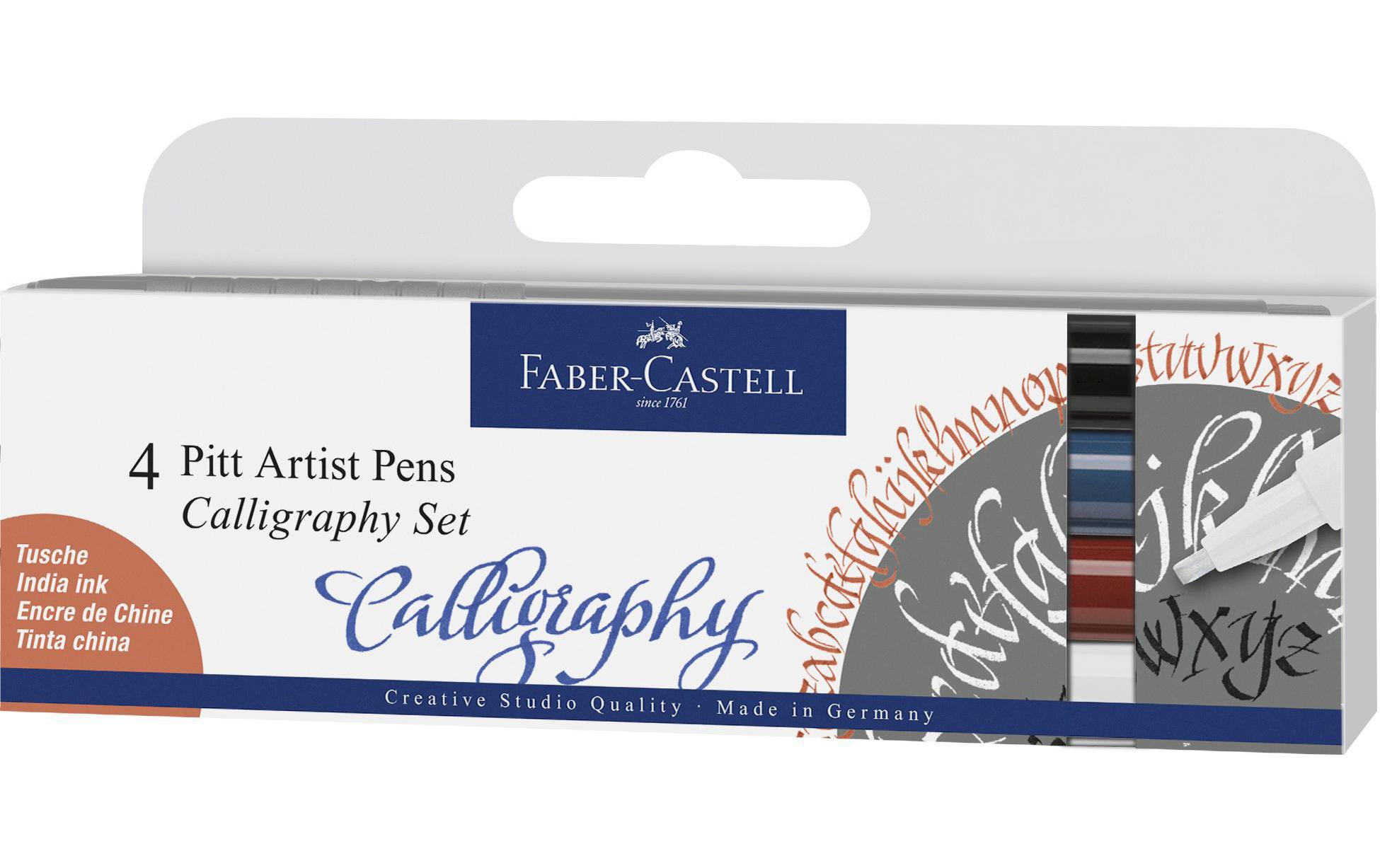 Tuschestift Pitt Artist Pen Calligraphy Classic 4er EtuiKalligrafie Stift