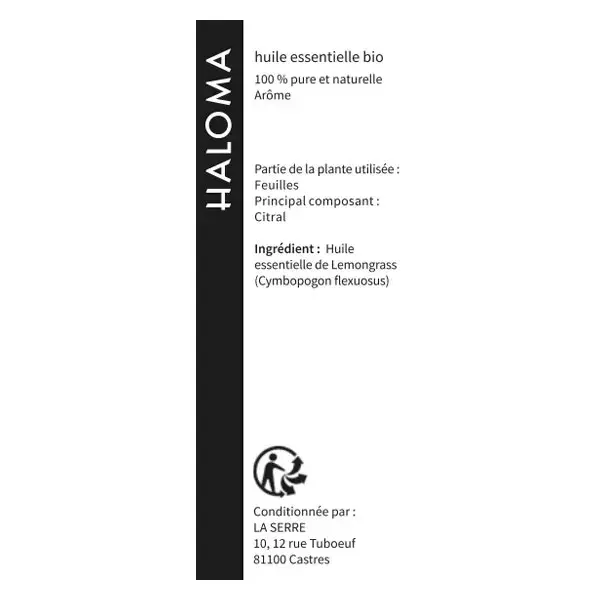 Óleo Essencial de Capim-Limão Orgânico Haloma 10ml
