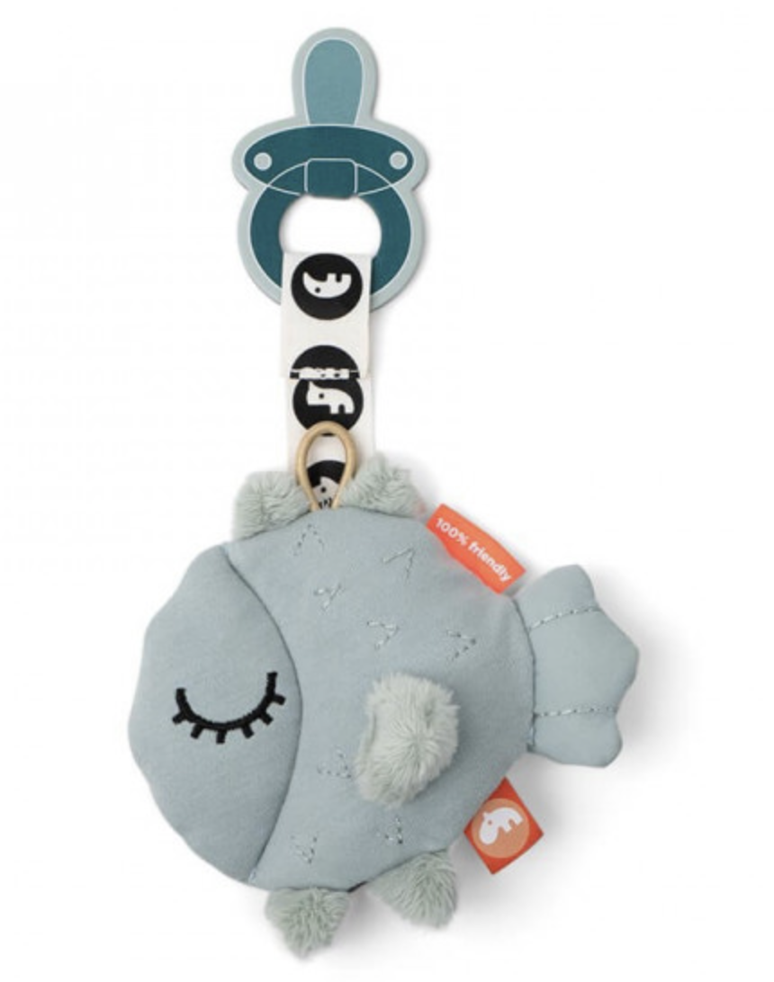Doudou attache sucette Puffee Bleu