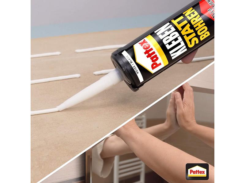 Pattex Montagekleber High Tack 440 g, Weiss Kraftkleber Kleben statt Bohren
