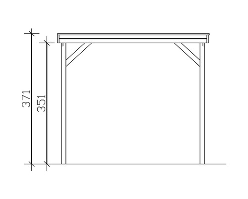 Enkele carport SKAN HOLZ Friesland 397x708 cm dompelgeïmpregneerd