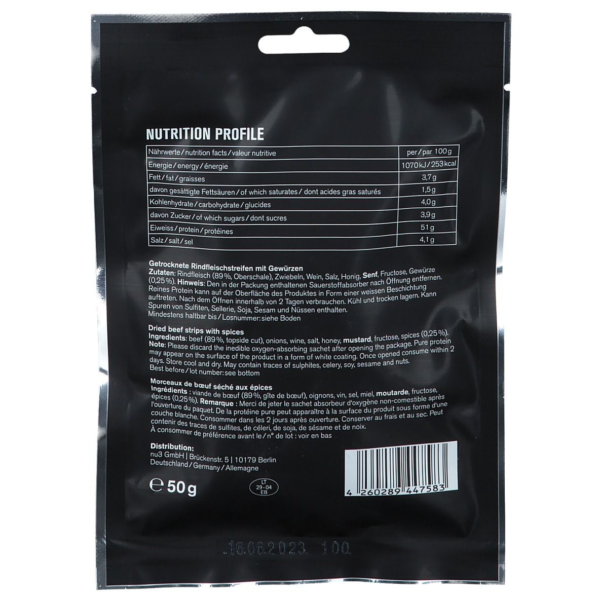 nu3 Beef Jerky, Original