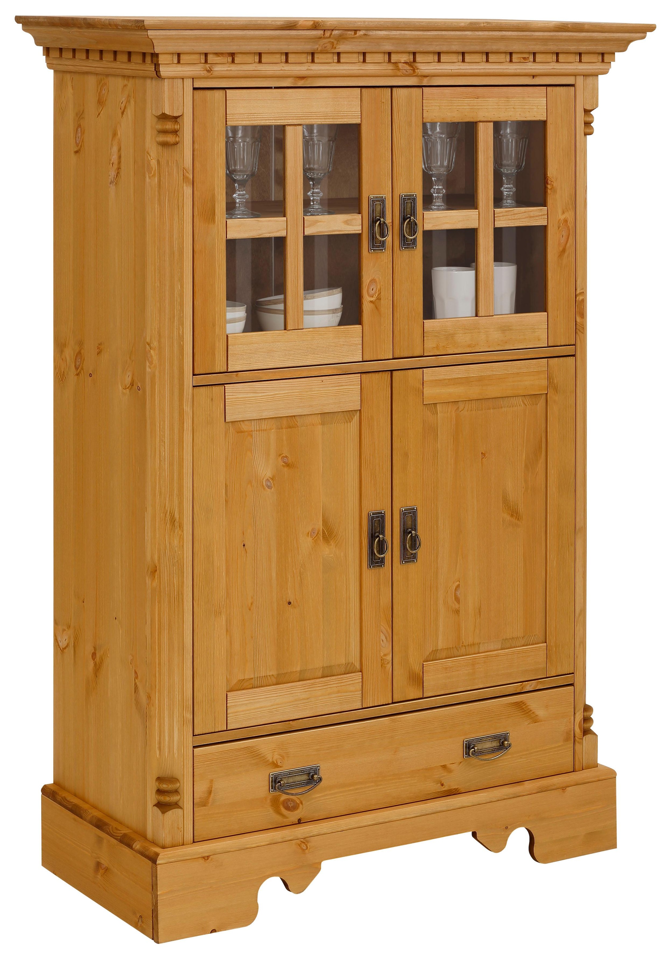 Home affaire Highboard »Milan« Vitrine, Breite 102 cm, Massivholz, FSC®-zertifiziert