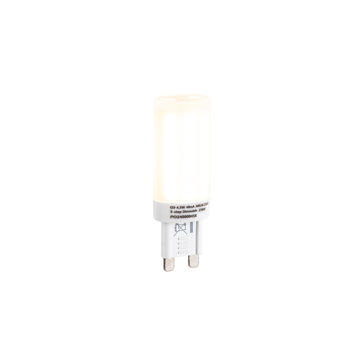 G9 3-staps dimbaar LED lamp opaal 4.5W 500 lm 2700K