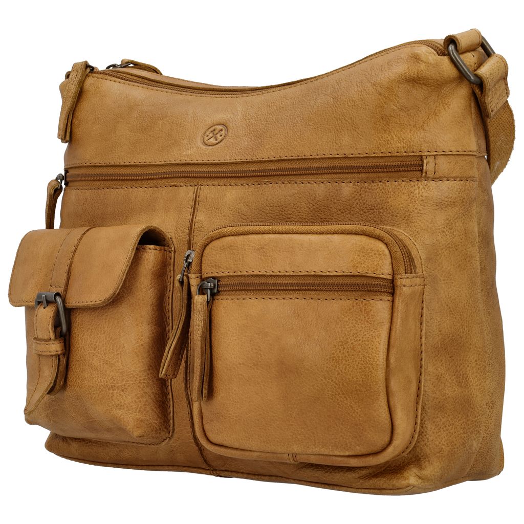 Hide & Stitches Paint Rock Crossbody Tas Okergeel