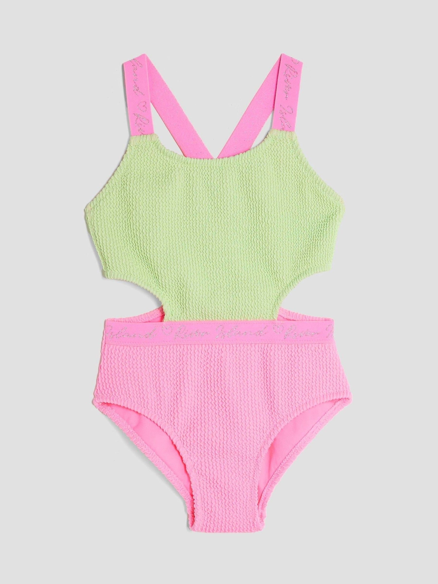 River Island meisjesbadpak met elastische kleurblokken