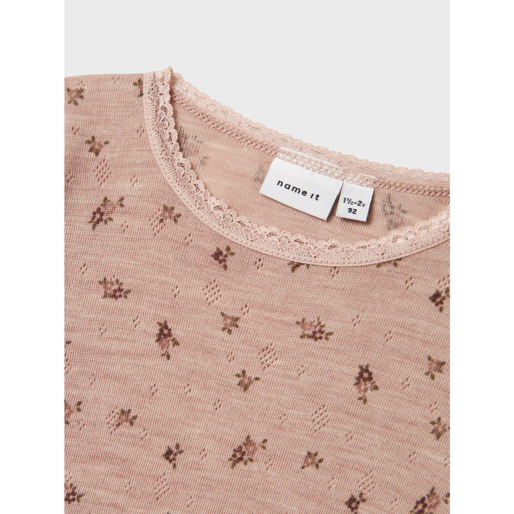 Køb Name It Shadow Gray Small Flowers Nmfwang Uld Needle Ls Top Noos