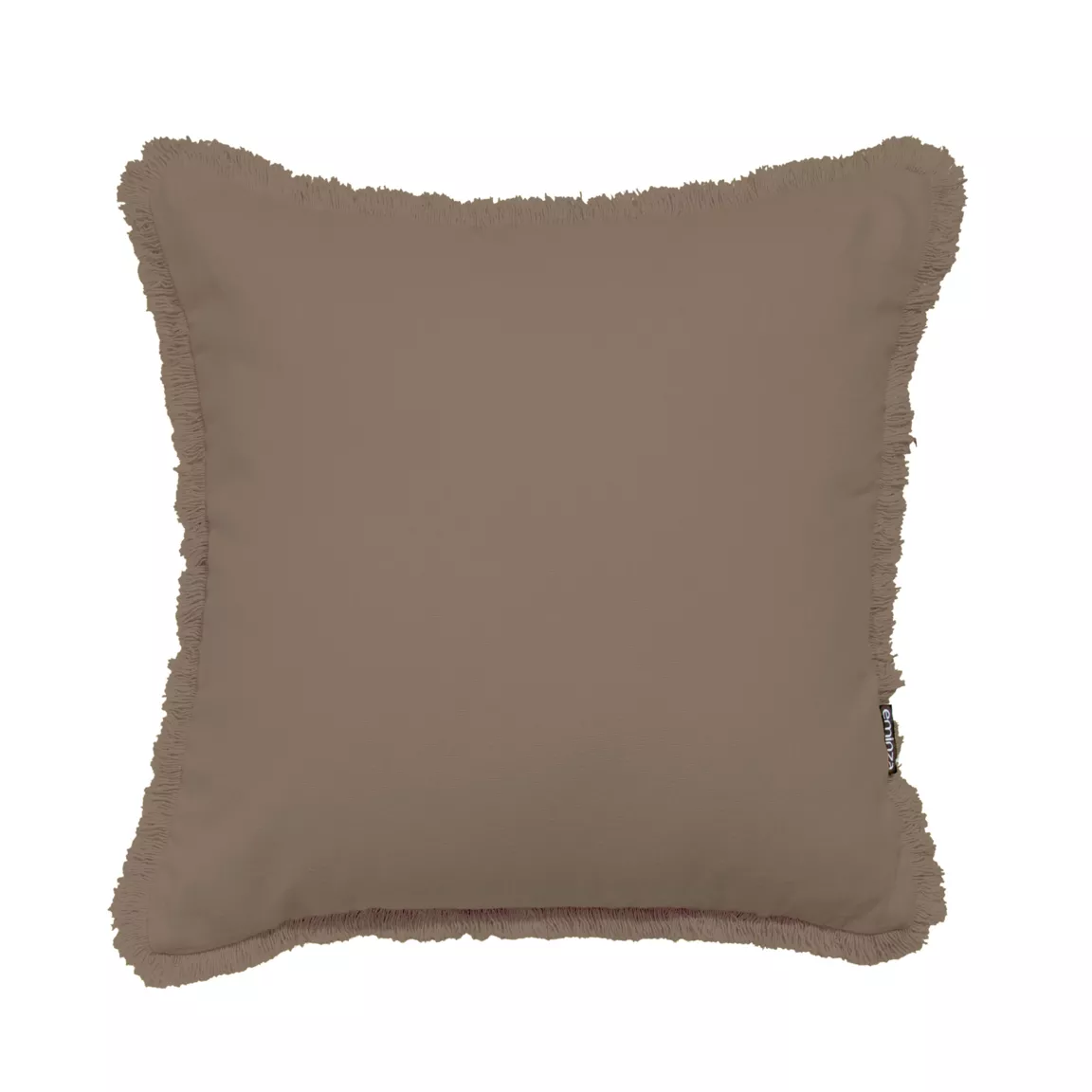 Coussin carré coton (45 x 45 cm) Pixel franges Taupe