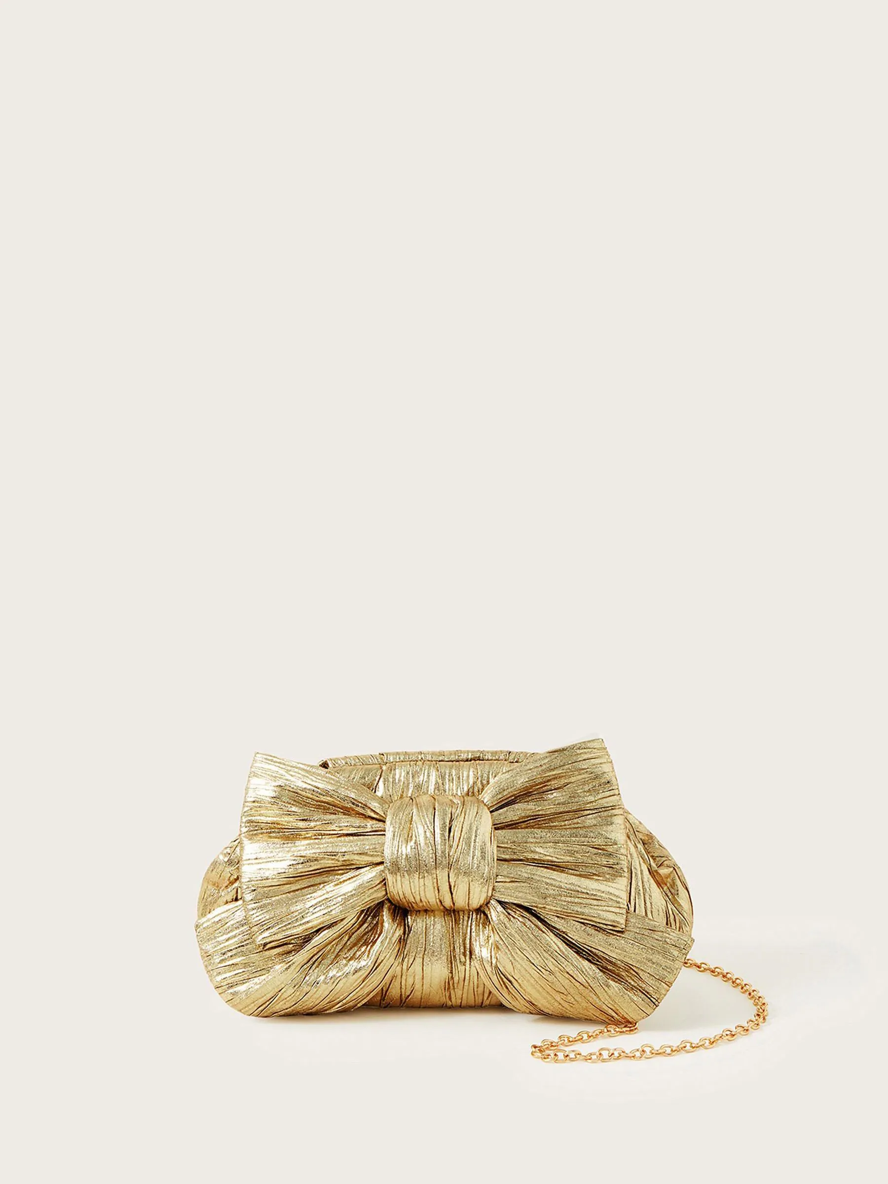 Monsoon Tone Oversized Bow Metallic Bag