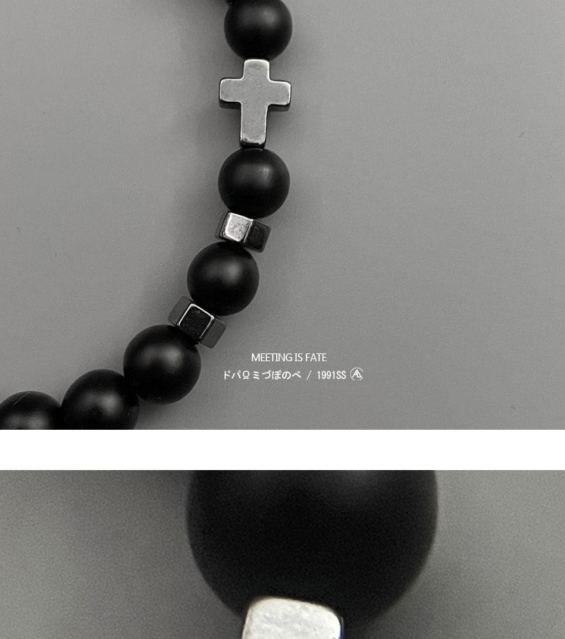 Elnge - Kruis Edelsteen Kralen Armband