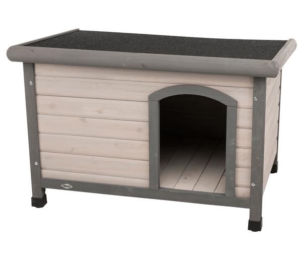 Trixie Hundehütte Classic mit Flachdach, grau