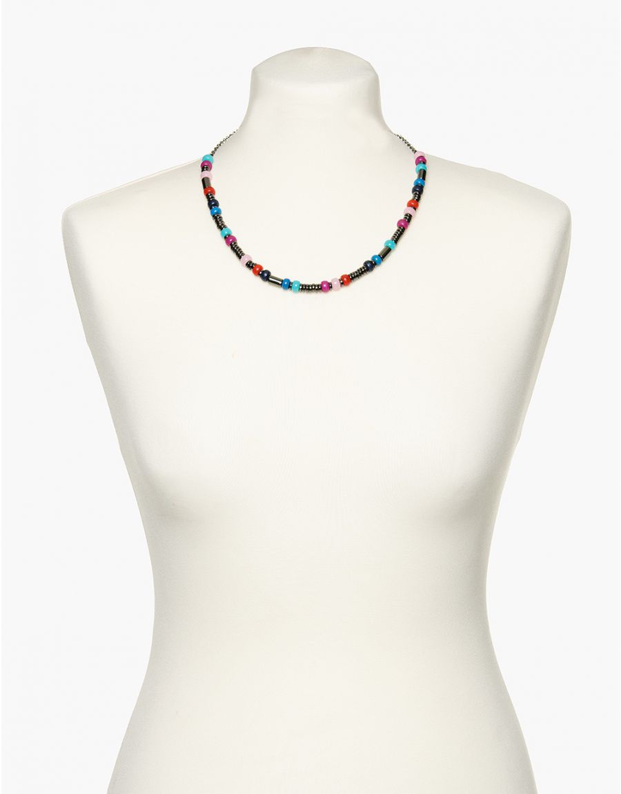 Collier à perles rose