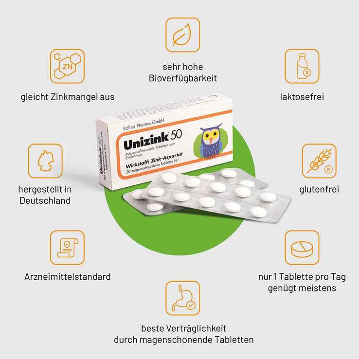 Unizink 50 Tabletten, 20 St