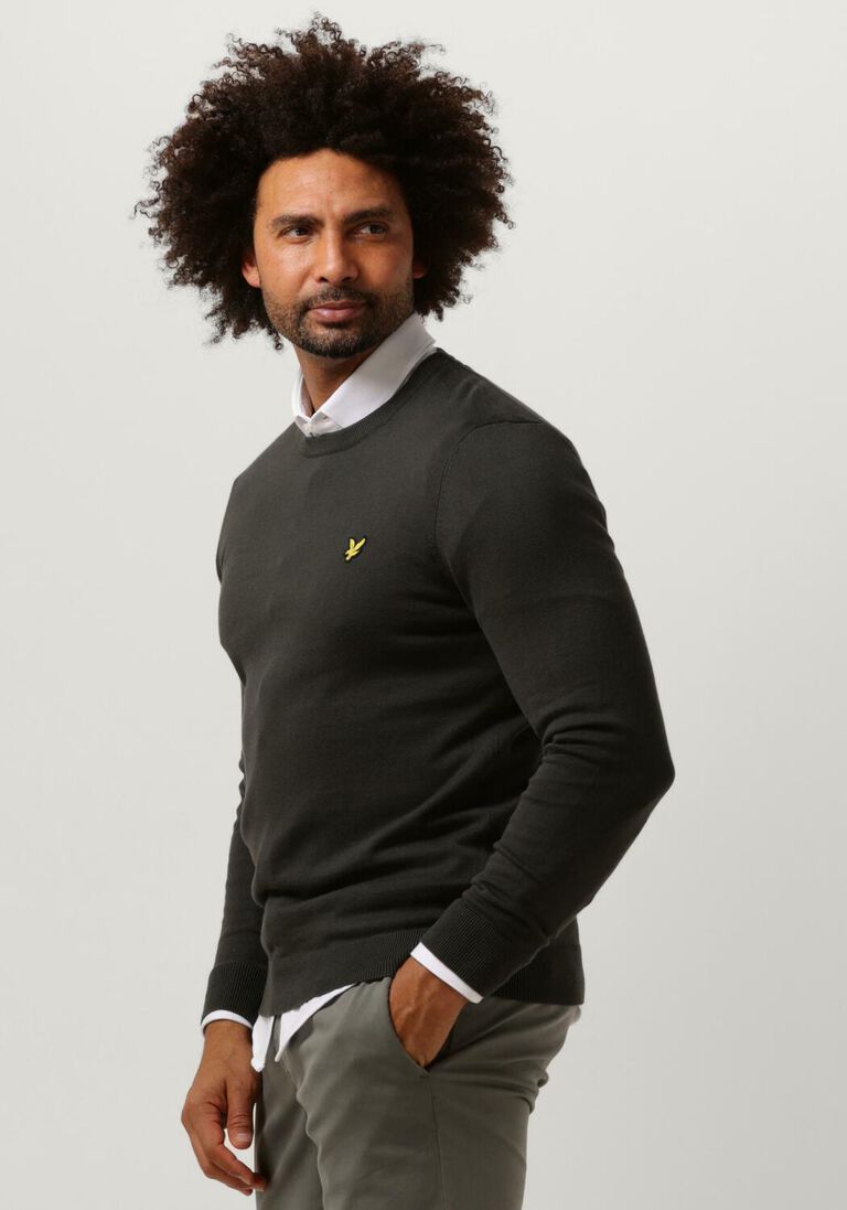 LYLE & SCOTT donkergrijze lyle & scott t-shirt cotton crew neck jumper