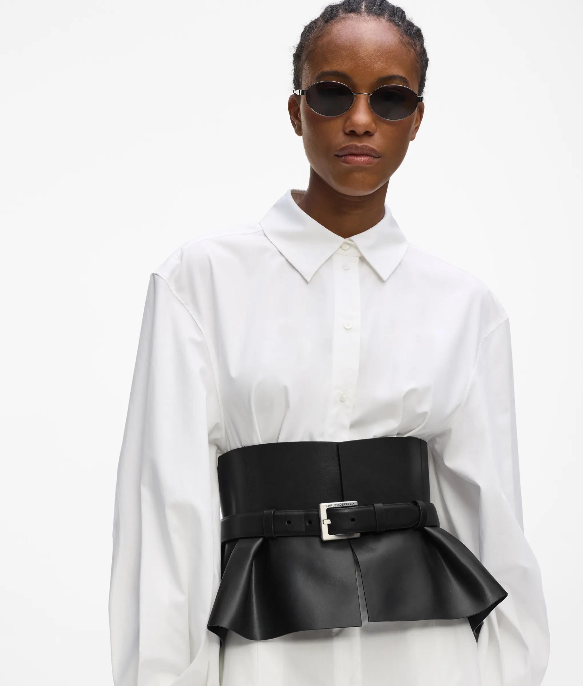 Leren korset peplum riem