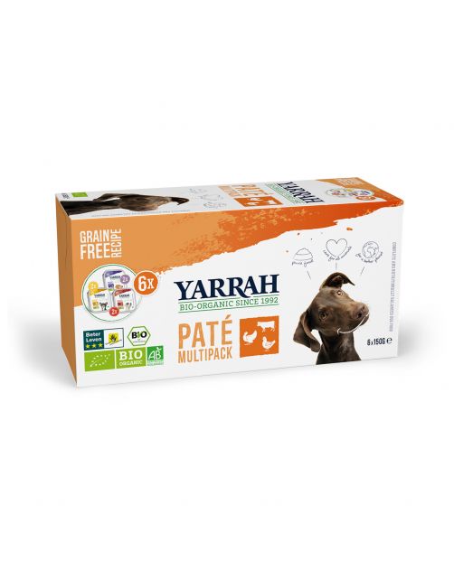 Yarrah Bio Hond Mult-Pack Alu Kuip - Hondenvoer - Kip 6x150 g