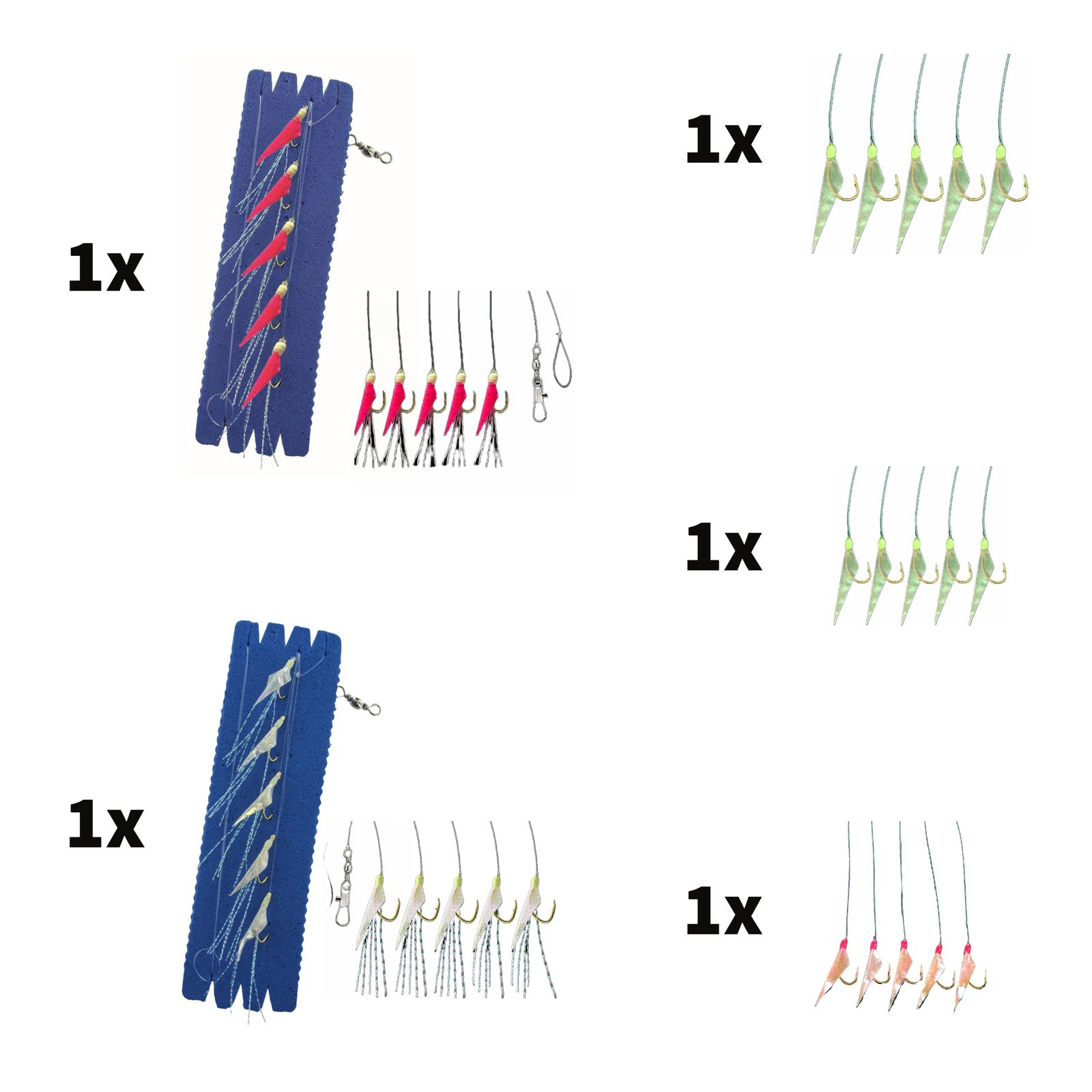 Angelset Hering Gr.L 8 Teile 1x Setzkescher 5x Vorfach 2x Blei
