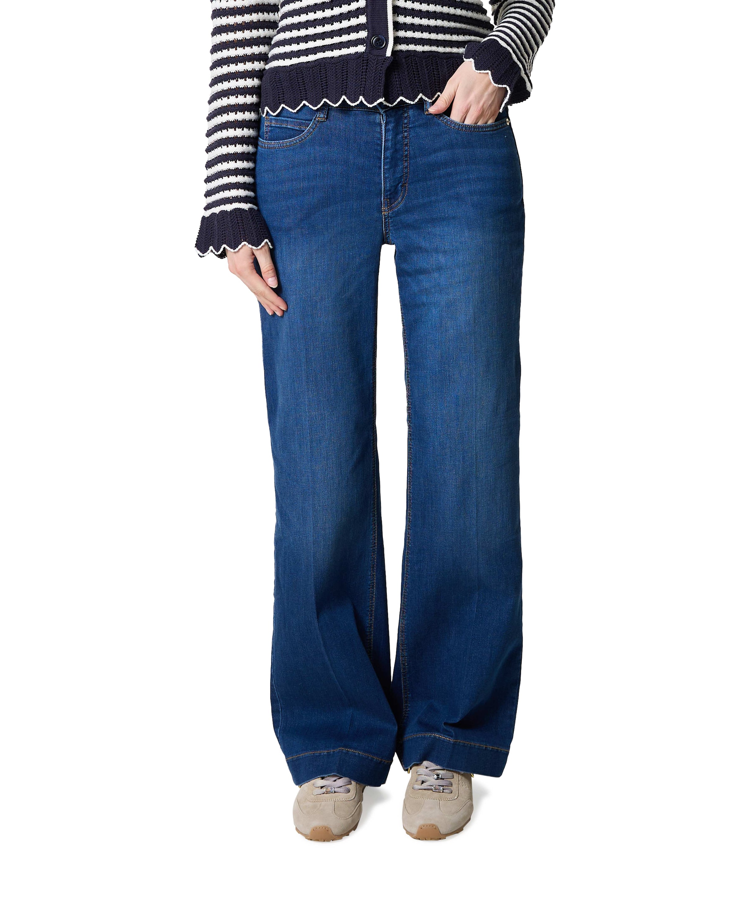 MAC WIDE dames jeans blauw