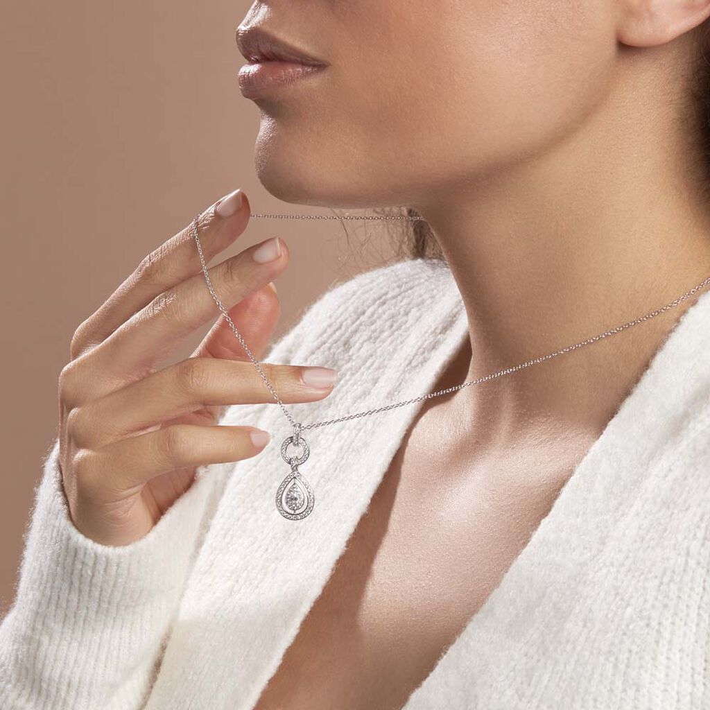Collier Edward Argent Blanc Oxyde De Zirconium