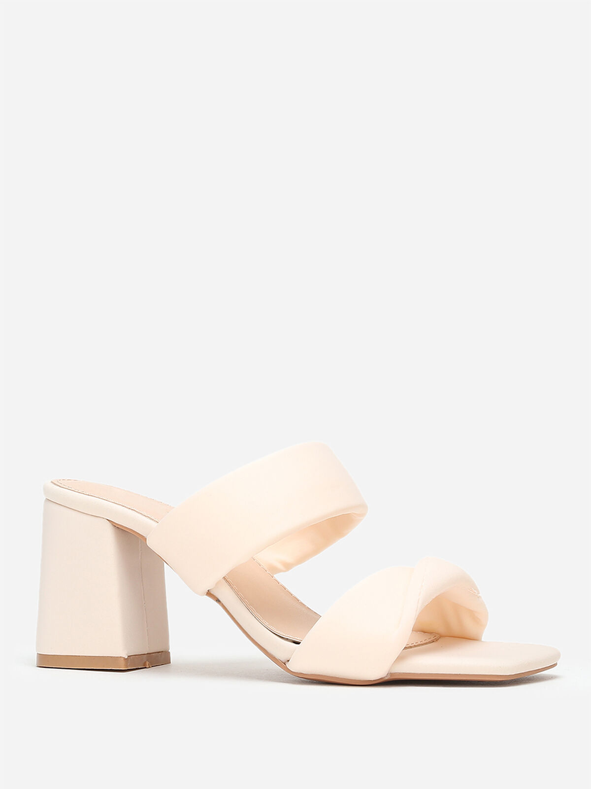 Mules en néoprène à double bride- Beige
