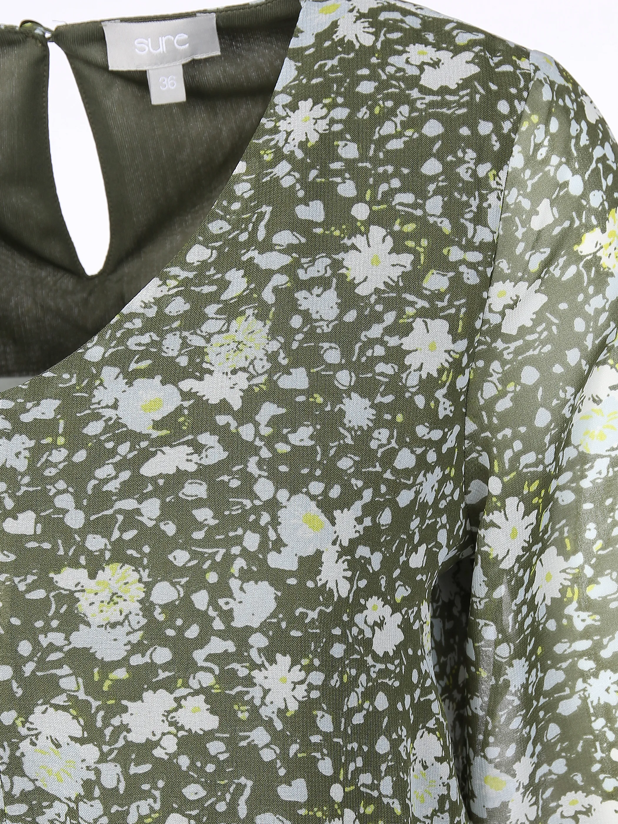 Damen Chiffonkleid mit V-Ausschnitt