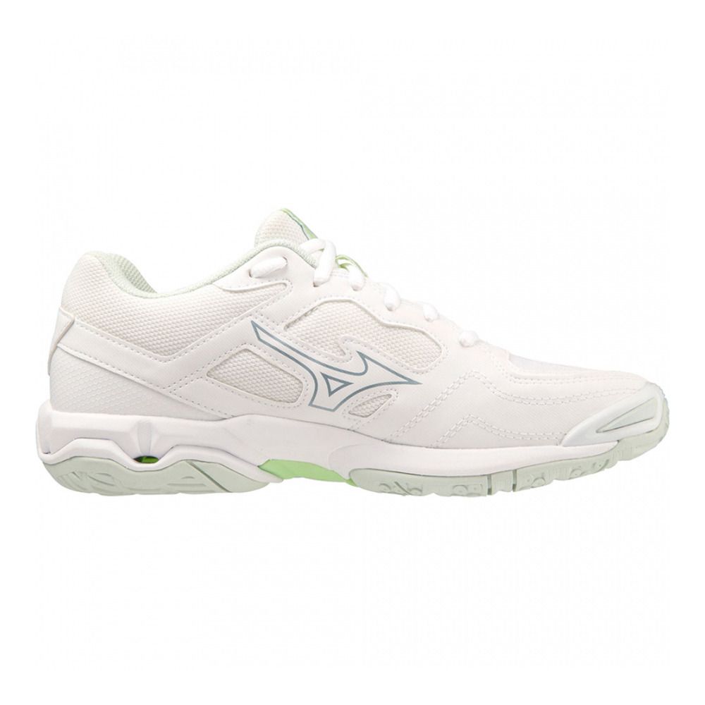 Mizuno WAVE PHANTOM 3 - Chaussures handball Femme white/glacialridge/patina green