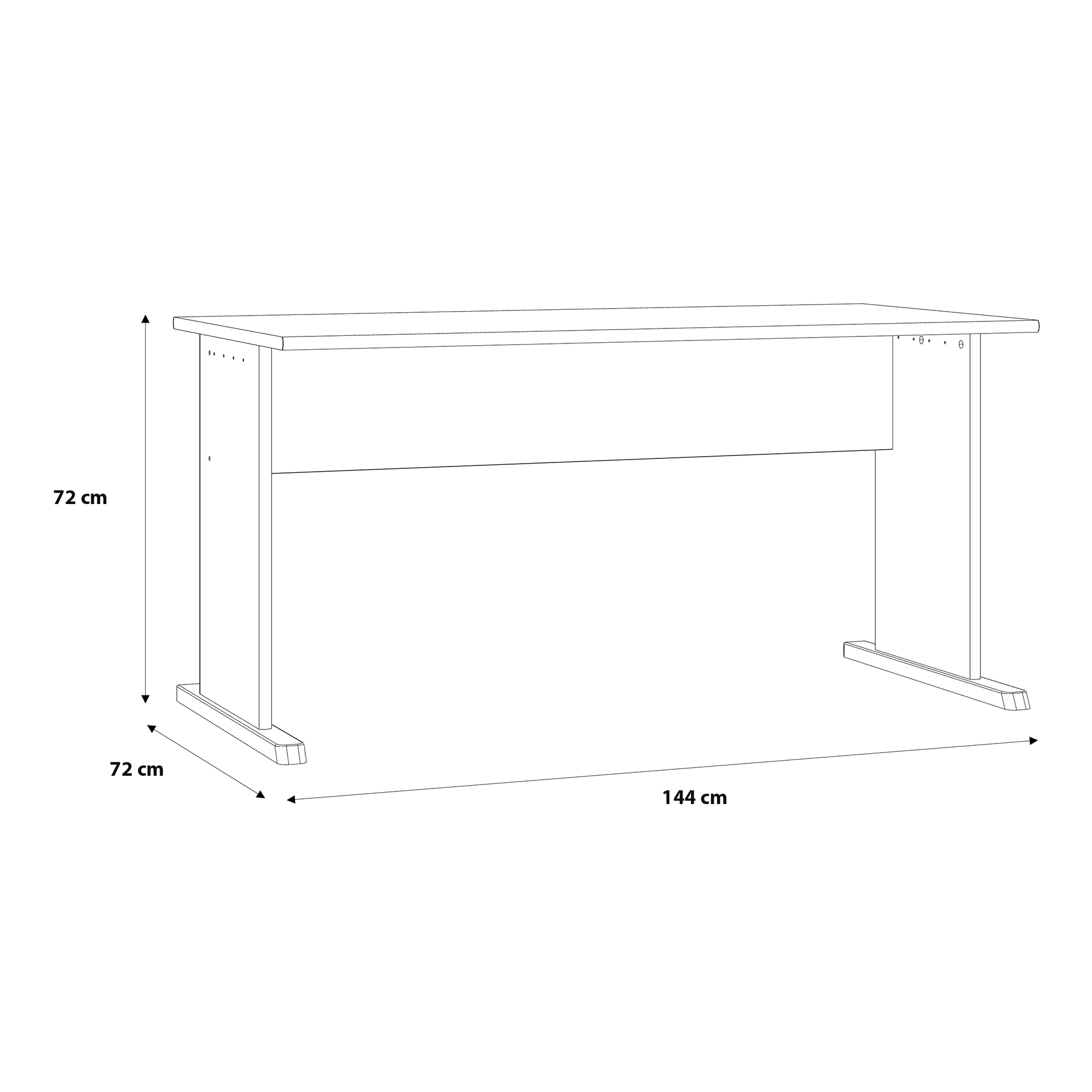 Schreibtisch - weiß-grau - 144 cm