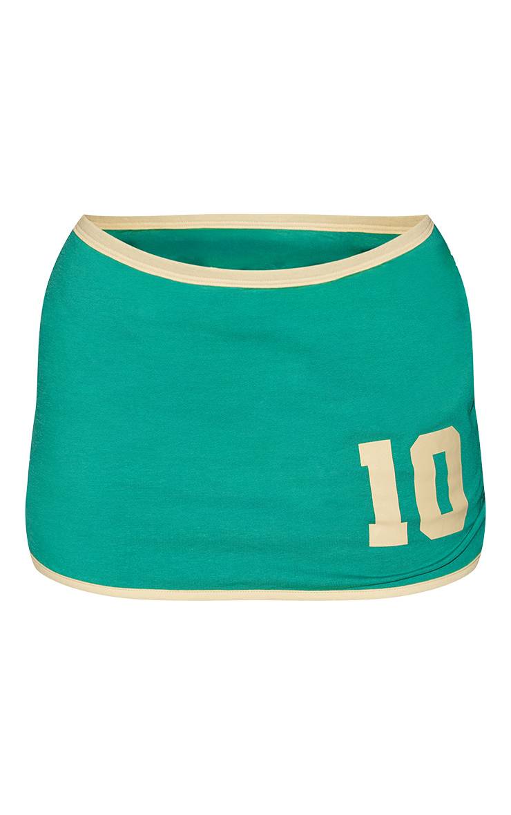 Vert Ensemble Mini-jupe À Logo Avec Bordure Contrastante