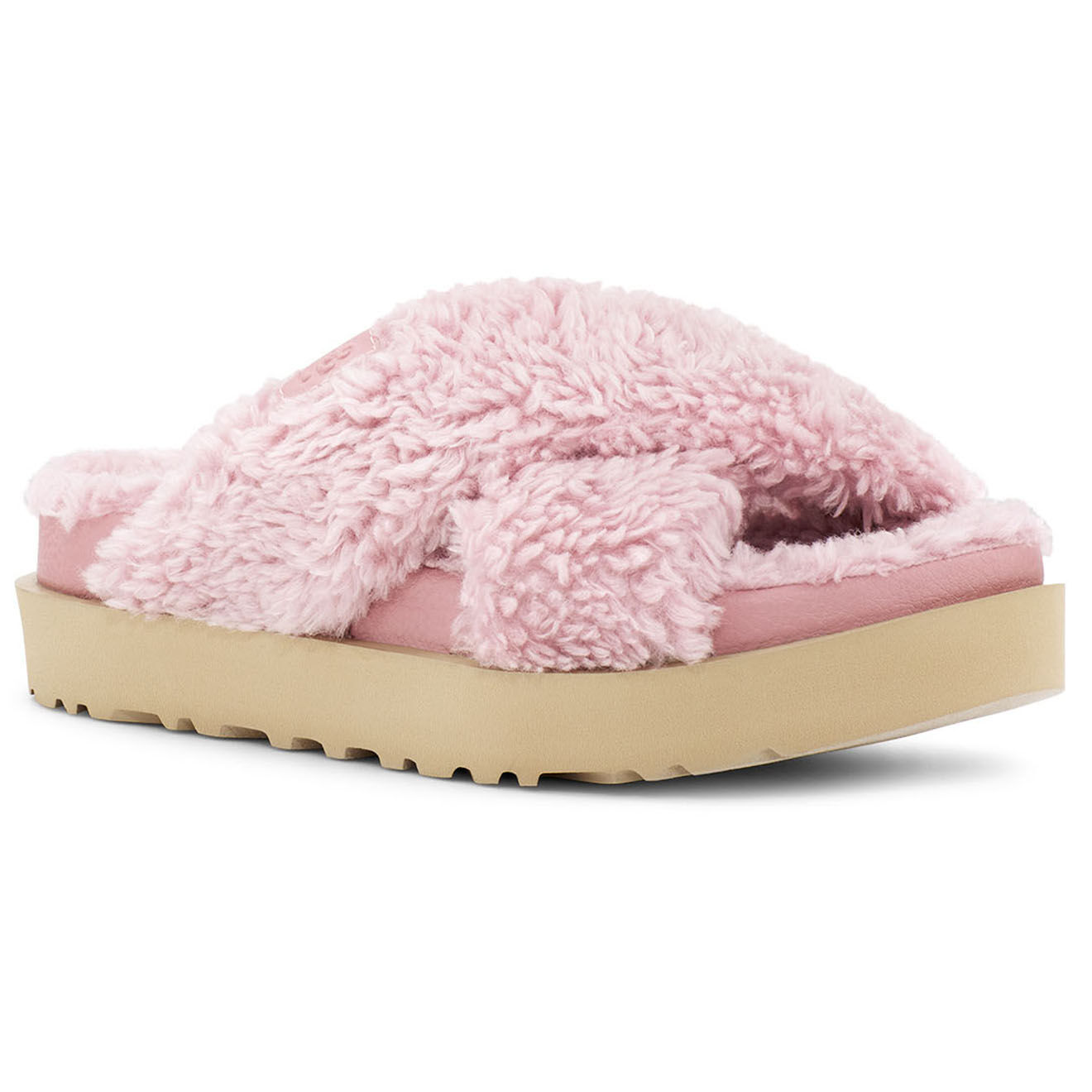 Ugg Mules fourrées en Laine  Fuzz Sugar Cross Slide roses