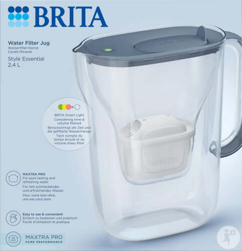 Brita Carafe Filtrante Style Essential Stone Blue 1 Pièce + Carafe Filtrante Maxtra Pro 1 Pièce