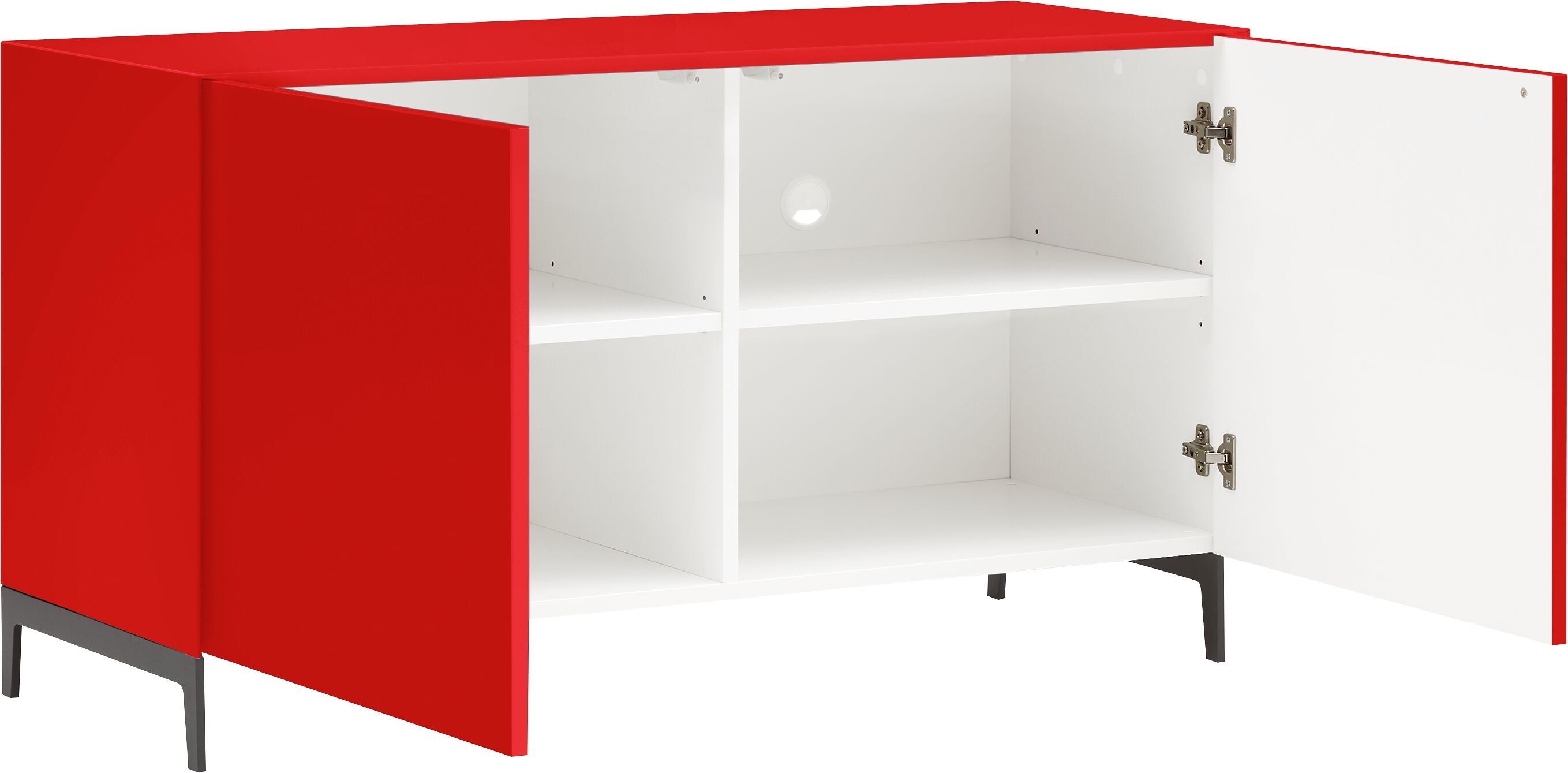 LUX Sideboard - Rot / B: 120.0 cm x T: 46.0 cm x H: 68.0 cm