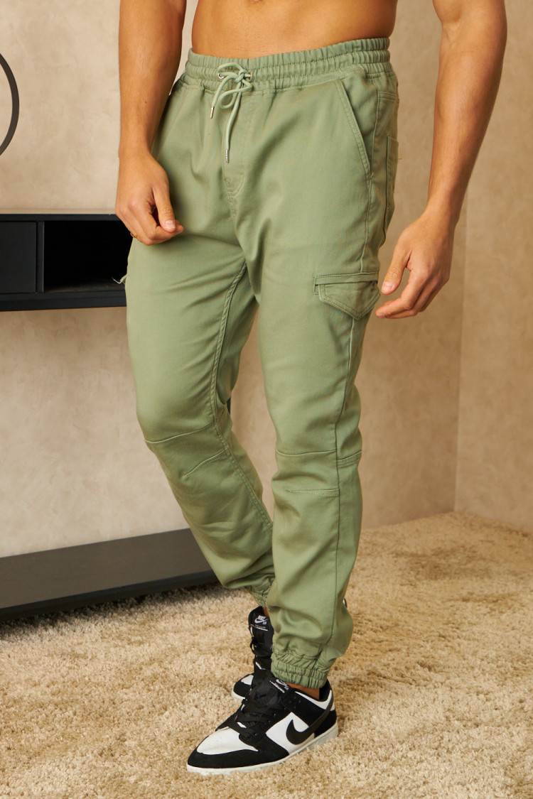 Joggerpant kaki à poches cargo