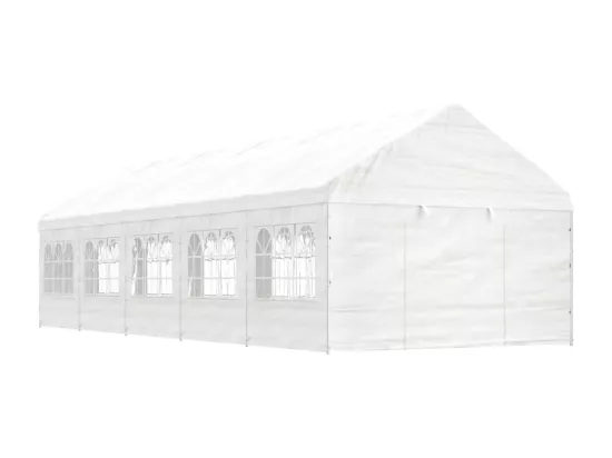 Belvédère avec toit blanc 11,15x4,08x3,22 m polyéthylène