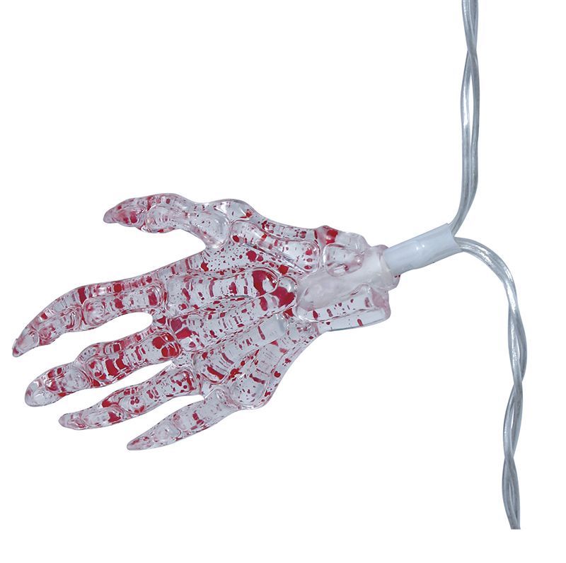 Halloween Lichtslinger LED Skelet Hand 1,15m