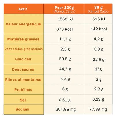 Barre énergétique Tā Energy Bio Energie Abricot/Noix de cajou - 38g