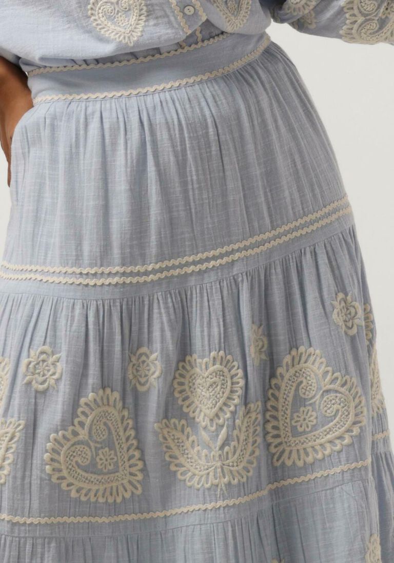ANTIK BATIK lichtblauwe antik batik maxirok rony skirt