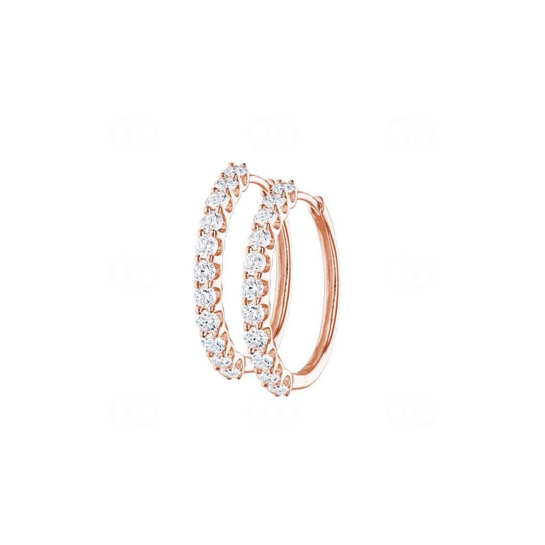 1.0 Karat Diamant-Kreolen 750/18 K Roségold Ø 20mm