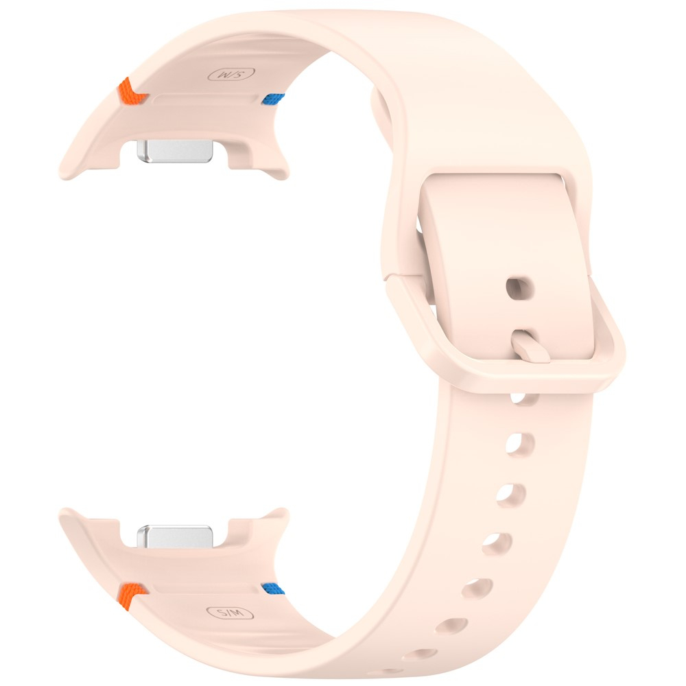 Samsung Galaxy Watch 8 (40mm) Silikon Armband mit dekorativer Naht und Dornschliesse - Rosa