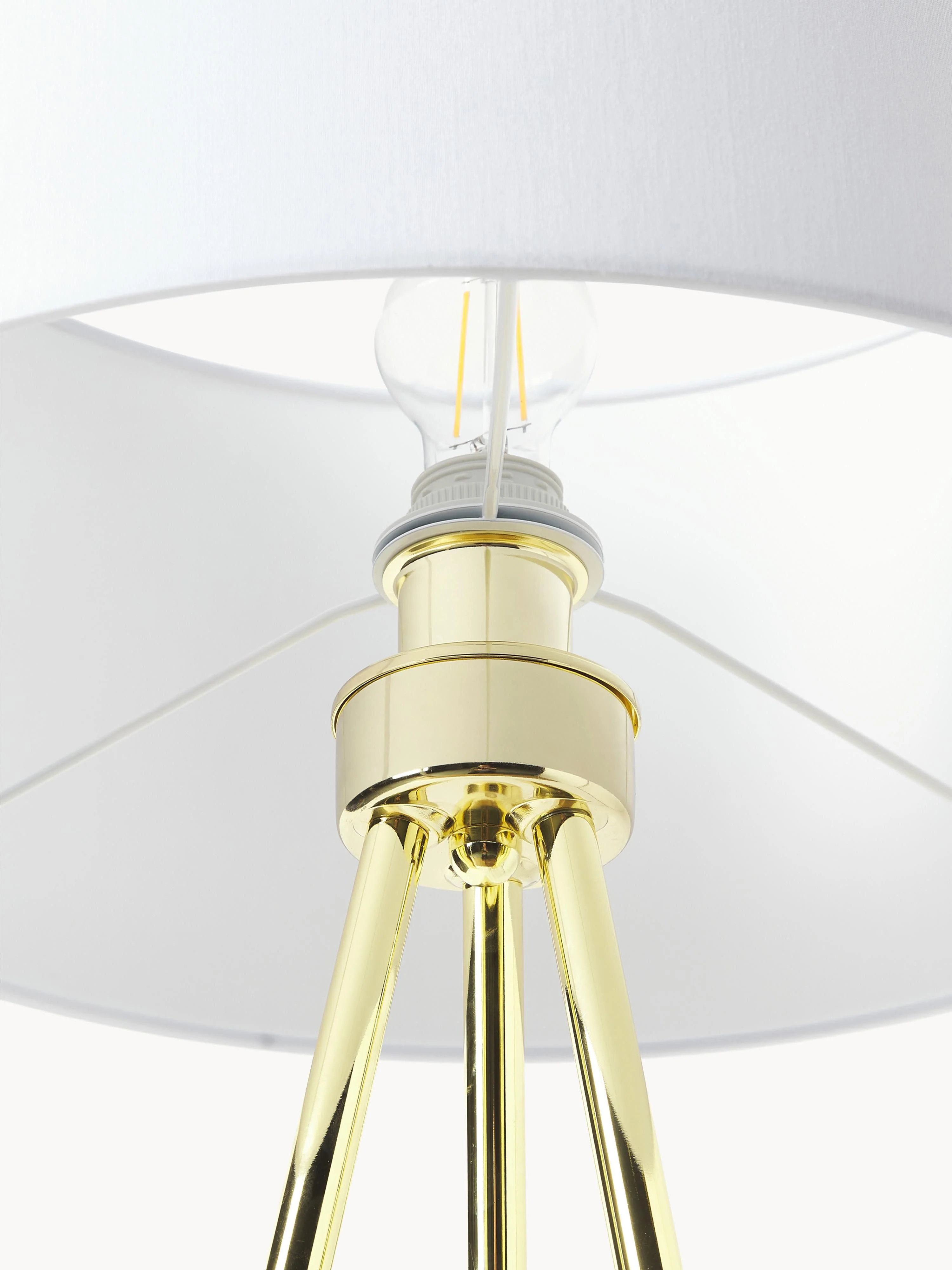 Tripod vloerlamp Cella met stoffen lampenkap