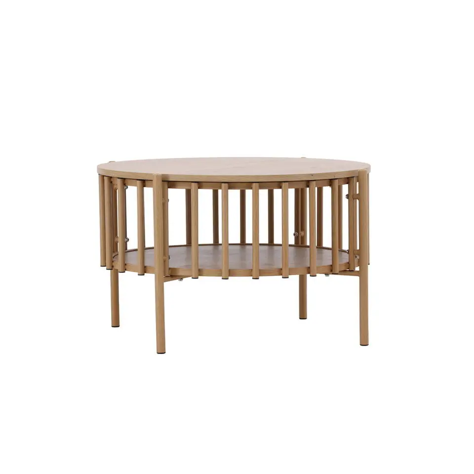 Salontafel Met Opbergruimte - Naturel MDF - 80x80x50cm - Rubbo