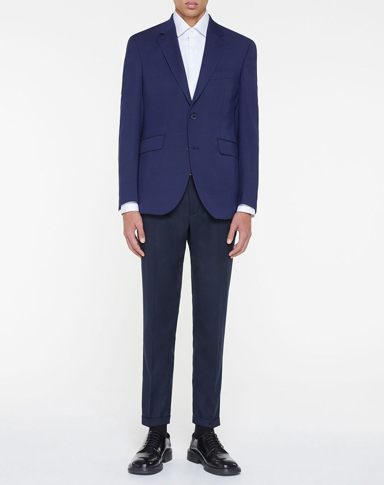 Hackett London Veste de Costume en Laine mélangée bleue