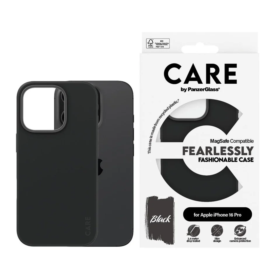 CARE by PanzerGlass -Case - Black - MagSafe - iPhone 16 Pro