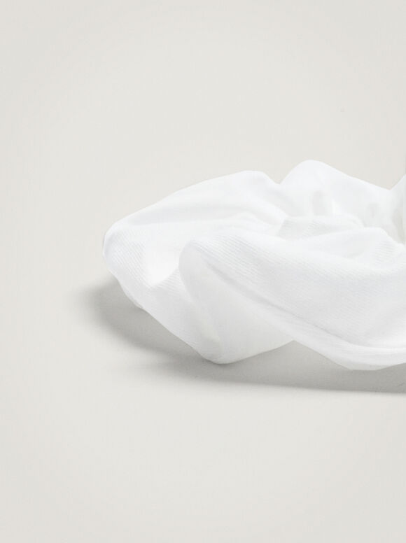 Elástico de cabelo franzido - Branco