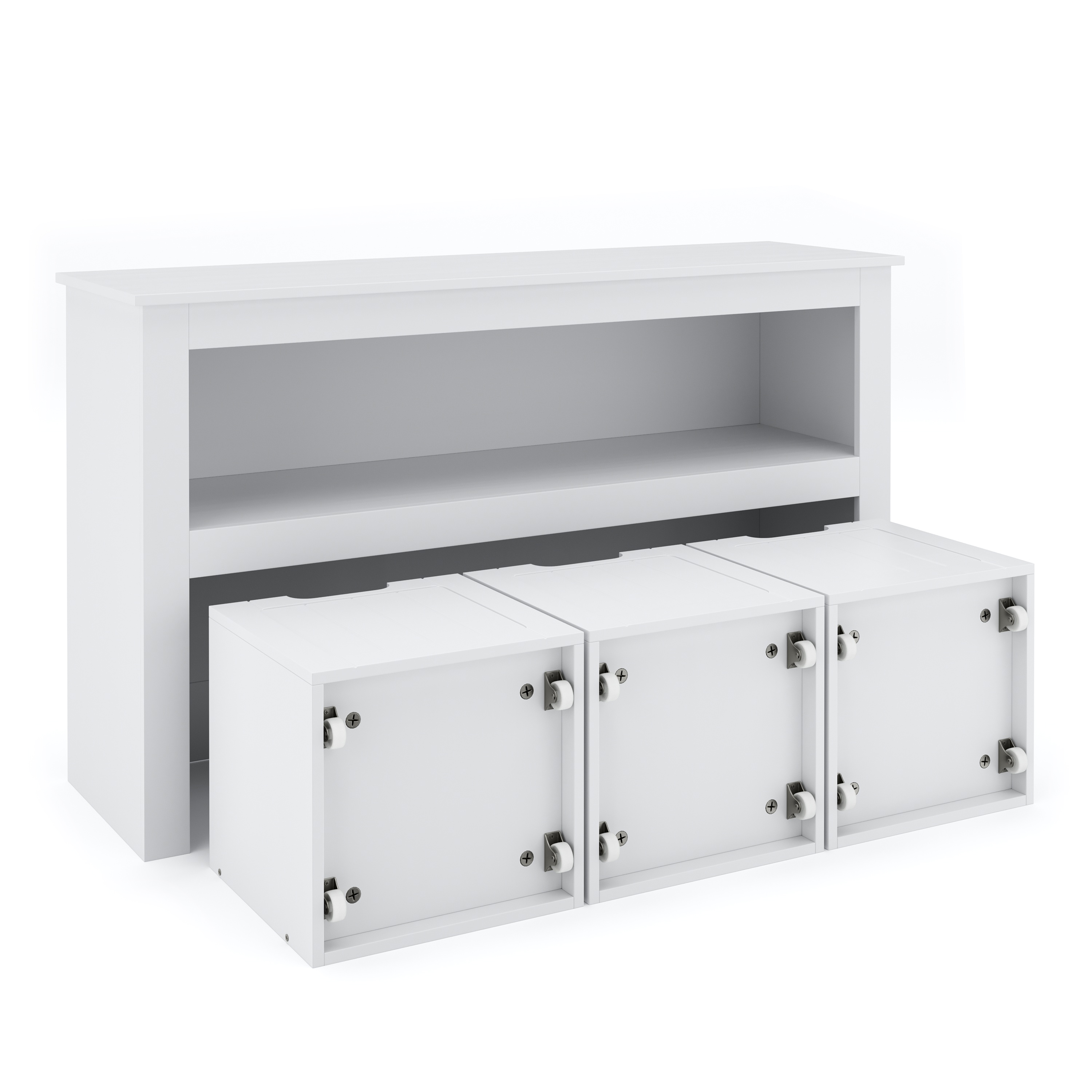 Regal mit Boxen Kinderzimmer 100 x 60 cm weiss